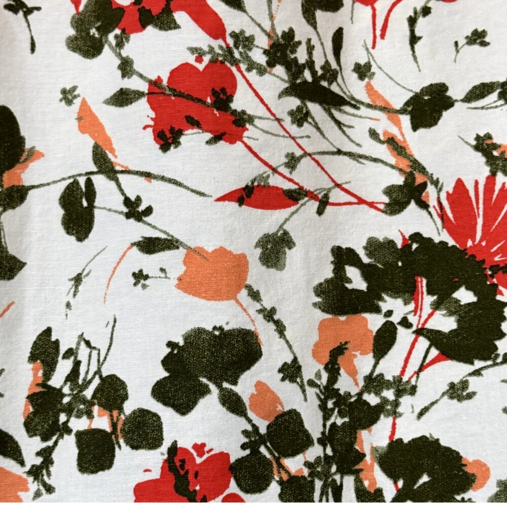 Women Orange | Green Floral Shirt Size: PL - Picture 4 of 4